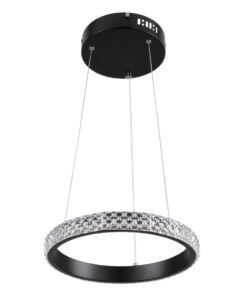 Alternative view of GLOBOSTAR® DIAMOND 61126 Μοντέρνο Κρεμαστό Φωτιστικό Οροφής LED 20W 2356lm 360° AC 220-240V IP20 Ρυθμιζόμενο Λευκό CCT με Χειριστήριο από 2700K έως 6000K Dimmable - Lumileds SMD Chip - Μαύρο - Μ25 x Π25 x Υ3cm - 3 Χρόνια Εγγύηση