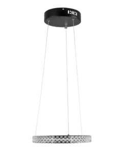 GLOBOSTAR® DIAMOND 61126 Μοντέρνο Κρεμαστό Φωτιστικό Οροφής LED 20W 2356lm 360° AC 220-240V IP20 Ρυθμιζόμενο Λευκό CCT με Χειριστήριο από 2700K έως 6000K Dimmable - Lumileds SMD Chip - Μαύρο - Μ25 x Π25 x Υ3cm - 3 Χρόνια Εγγύηση 15 61126 3