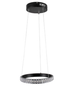 GLOBOSTAR® DIAMOND 61126 Μοντέρνο Κρεμαστό Φωτιστικό Οροφής LED 20W 2356lm 360° AC 220-240V IP20 Ρυθμιζόμενο Λευκό CCT με Χειριστήριο από 2700K έως 6000K Dimmable - Lumileds SMD Chip - Μαύρο - Μ25 x Π25 x Υ3cm - 3 Χρόνια Εγγύηση 16 61126 4