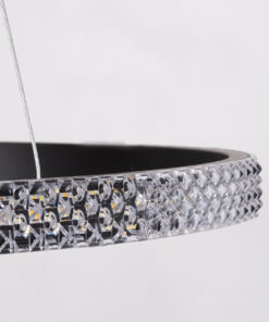 GLOBOSTAR® DIAMOND 61126 Μοντέρνο Κρεμαστό Φωτιστικό Οροφής LED 20W 2356lm 360° AC 220-240V IP20 Ρυθμιζόμενο Λευκό CCT με Χειριστήριο από 2700K έως 6000K Dimmable - Lumileds SMD Chip - Μαύρο - Μ25 x Π25 x Υ3cm - 3 Χρόνια Εγγύηση 17 61126 5