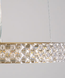 GLOBOSTAR® DIAMOND 61127 Μοντέρνο Κρεμαστό Φωτιστικό Οροφής LED 20W 2356lm 360° AC 220-240V IP20 Ρυθμιζόμενο Λευκό CCT με Χειριστήριο από 2700K έως 6000K Dimmable - Lumileds SMD Chip - Χρυσό Βούρτσας - Μ25 x Π25 x Υ3cm - 3 Χρόνια Εγγύηση 17 61127 5