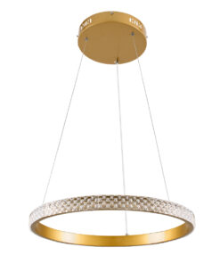 Alternative view of GLOBOSTAR® DIAMOND 61129 Μοντέρνο Κρεμαστό Φωτιστικό Οροφής LED 30W 3513lm 360° AC 220-240V IP20 Ρυθμιζόμενο Λευκό CCT με Χειριστήριο από 2700K έως 6000K Dimmable - Lumileds SMD Chip - Χρυσό Βούρτσας - Μ40 x Π40 x Υ3cm - 3 Χρόνια Εγγύηση