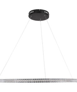 GLOBOSTAR® DIAMOND 61132 Μοντέρνο Κρεμαστό Φωτιστικό Οροφής LED 67W 7689lm 360° AC 220-240V IP20 Ρυθμιζόμενο Λευκό CCT με Χειριστήριο από 2700K έως 6000K Dimmable - Lumileds SMD Chip - Μαύρο - Μ80 x Π80 x Υ3cm - 3 Χρόνια Εγγύηση 15 61132 3