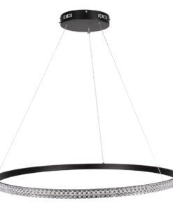 GLOBOSTAR® DIAMOND 61132 Μοντέρνο Κρεμαστό Φωτιστικό Οροφής LED 67W 7689lm 360° AC 220-240V IP20 Ρυθμιζόμενο Λευκό CCT με Χειριστήριο από 2700K έως 6000K Dimmable - Lumileds SMD Chip - Μαύρο - Μ80 x Π80 x Υ3cm - 3 Χρόνια Εγγύηση 16 61132 4