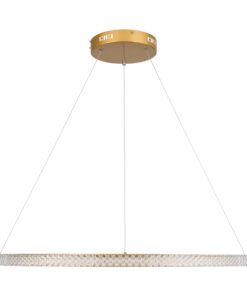 GLOBOSTAR® DIAMOND 61133 Μοντέρνο Κρεμαστό Φωτιστικό Οροφής LED 67W 7689lm 360° AC 220-240V IP20 Ρυθμιζόμενο Λευκό CCT με Χειριστήριο από 2700K έως 6000K Dimmable - Lumileds SMD Chip - Χρυσό Βούρτσας - Μ80 x Π80 x Υ3cm - 3 Χρόνια Εγγύηση 15 61133 3