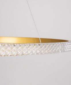 GLOBOSTAR® DIAMOND 61133 Μοντέρνο Κρεμαστό Φωτιστικό Οροφής LED 67W 7689lm 360° AC 220-240V IP20 Ρυθμιζόμενο Λευκό CCT με Χειριστήριο από 2700K έως 6000K Dimmable - Lumileds SMD Chip - Χρυσό Βούρτσας - Μ80 x Π80 x Υ3cm - 3 Χρόνια Εγγύηση 17 61133 5