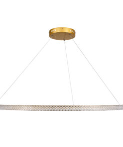 GLOBOSTAR® DIAMOND 61135 Μοντέρνο Κρεμαστό Φωτιστικό Οροφής LED 75W 8743lm 360° AC 220-240V IP20 Ρυθμιζόμενο Λευκό CCT με Χειριστήριο από 2700K έως 6000K Dimmable - Lumileds SMD Chip - Χρυσό Βούρτσας - Μ100 x Π100 x Υ3cm - 3 Χρόνια Εγγύηση 15 61135 3