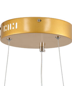 GLOBOSTAR® DIAMOND 61135 Μοντέρνο Κρεμαστό Φωτιστικό Οροφής LED 75W 8743lm 360° AC 220-240V IP20 Ρυθμιζόμενο Λευκό CCT με Χειριστήριο από 2700K έως 6000K Dimmable - Lumileds SMD Chip - Χρυσό Βούρτσας - Μ100 x Π100 x Υ3cm - 3 Χρόνια Εγγύηση 18 61135 6