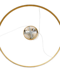 GLOBOSTAR® DIAMOND 61135 Μοντέρνο Κρεμαστό Φωτιστικό Οροφής LED 75W 8743lm 360° AC 220-240V IP20 Ρυθμιζόμενο Λευκό CCT με Χειριστήριο από 2700K έως 6000K Dimmable - Lumileds SMD Chip - Χρυσό Βούρτσας - Μ100 x Π100 x Υ3cm - 3 Χρόνια Εγγύηση 19 61135 7