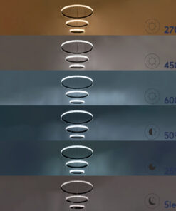 GLOBOSTAR® DIAMOND TRIO 61136 Μοντέρνο Κρεμαστό Φωτιστικό Οροφής LED 100W 12123lm 360° AC 220-240V IP20 Ρυθμιζόμενο Λευκό CCT με Χειριστήριο από 2700K έως 6000K Dimmable - Lumileds SMD Chip - Μαυρό Ματ - Μ60 x Π60 x Υ60cm - 3 Χρόνια Εγγύηση 26 61136 12