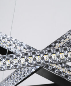 GLOBOSTAR® DIAMOND TRIO 61136 Μοντέρνο Κρεμαστό Φωτιστικό Οροφής LED 100W 12123lm 360° AC 220-240V IP20 Ρυθμιζόμενο Λευκό CCT με Χειριστήριο από 2700K έως 6000K Dimmable - Lumileds SMD Chip - Μαυρό Ματ - Μ60 x Π60 x Υ60cm - 3 Χρόνια Εγγύηση 20 61136 6