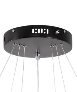 GLOBOSTAR® DIAMOND TRIO 61136-DECO Μοντέρνο Κρεμαστό Φωτιστικό Οροφής LED 100W 12123lm 360° AC 220-240V IP20 Ρυθμιζόμενο Λευκό CCT με Χειριστήριο από 2700K έως 6000K Dimmable - Lumileds SMD Chip - Μαύρο - Μ60 x Π60 x Υ90cm - 3 Χρόνια Εγγύηση 22 61136 deco 8