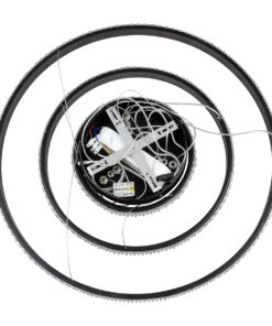 GLOBOSTAR® DIAMOND TRIO 61136-DECO Μοντέρνο Κρεμαστό Φωτιστικό Οροφής LED 100W 12123lm 360° AC 220-240V IP20 Ρυθμιζόμενο Λευκό CCT με Χειριστήριο από 2700K έως 6000K Dimmable - Lumileds SMD Chip - Μαύρο - Μ60 x Π60 x Υ90cm - 3 Χρόνια Εγγύηση 23 61136 deco 9