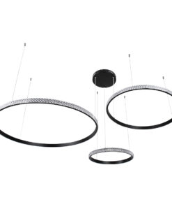 GLOBOSTAR® DIAMOND TRIO 61144 Μοντέρνο Κρεμαστό Φωτιστικό Οροφής LED 120W 14723lm 360° AC 220-240V IP20 Ρυθμιζόμενο Λευκό CCT με Χειριστήριο από 2700K έως 6000K Dimmable - Lumileds SMD Chip - Μαυρό Ματ - Μ150 x Π150 x Υ60cm - 3 Χρόνια Εγγύηση 14 61144 3