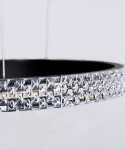 GLOBOSTAR® DIAMOND TRIO 61144 Μοντέρνο Κρεμαστό Φωτιστικό Οροφής LED 120W 14723lm 360° AC 220-240V IP20 Ρυθμιζόμενο Λευκό CCT με Χειριστήριο από 2700K έως 6000K Dimmable - Lumileds SMD Chip - Μαυρό Ματ - Μ150 x Π150 x Υ60cm - 3 Χρόνια Εγγύηση 15 61144 4