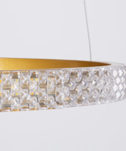 GLOBOSTAR® DIAMOND TRIO 61145 Μοντέρνο Κρεμαστό Φωτιστικό Οροφής LED 120W 14723lm 360° AC 220-240V IP20 Ρυθμιζόμενο Λευκό CCT με Χειριστήριο από 2700K έως 6000K Dimmable - Lumileds SMD Chip - Χρυσό Βούρτσας - Μ150 x Π150 x Υ60cm - 3 Χρόνια Εγγύηση 16 61145 4