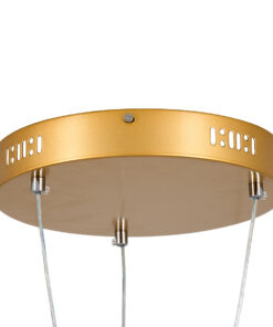 GLOBOSTAR® DIAMOND TRIO 61145 Μοντέρνο Κρεμαστό Φωτιστικό Οροφής LED 120W 14723lm 360° AC 220-240V IP20 Ρυθμιζόμενο Λευκό CCT με Χειριστήριο από 2700K έως 6000K Dimmable - Lumileds SMD Chip - Χρυσό Βούρτσας - Μ150 x Π150 x Υ60cm - 3 Χρόνια Εγγύηση 18 61145 6