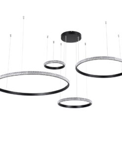 Alternative view of GLOBOSTAR® DIAMOND TETRA 61148 Μοντέρνο Κρεμαστό Φωτιστικό Οροφής LED 150W 18379lm 360° AC 220-240V IP20 Ρυθμιζόμενο Λευκό CCT με Χειριστήριο από 2700K έως 6000K Dimmable - Lumileds SMD Chip - Μαύρο - Μ150 x Π150 x Υ120cm - 3 Χρόνια Εγγύηση