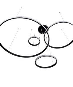 GLOBOSTAR® DIAMOND TETRA 61148 Μοντέρνο Κρεμαστό Φωτιστικό Οροφής LED 150W 18379lm 360° AC 220-240V IP20 Ρυθμιζόμενο Λευκό CCT με Χειριστήριο από 2700K έως 6000K Dimmable - Lumileds SMD Chip - Μαύρο - Μ150 x Π150 x Υ120cm - 3 Χρόνια Εγγύηση 15 61148 3