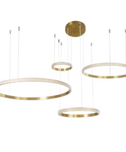 Alternative view of GLOBOSTAR® DIAMOND TETRA 61149 Μοντέρνο Κρεμαστό Φωτιστικό Οροφής LED 150W 18379lm 360° AC 220-240V IP20 Ρυθμιζόμενο Λευκό CCT με Χειριστήριο από 2700K έως 6000K Dimmable - Lumileds SMD Chip - Χρυσό Βούρτσας - Μ150 x Π150 x Υ60cm - 3 Χρόνια Εγγύηση