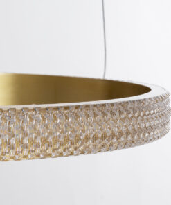 GLOBOSTAR® DIAMOND TETRA 61149 Μοντέρνο Κρεμαστό Φωτιστικό Οροφής LED 150W 18379lm 360° AC 220-240V IP20 Ρυθμιζόμενο Λευκό CCT με Χειριστήριο από 2700K έως 6000K Dimmable - Lumileds SMD Chip - Χρυσό Βούρτσας - Μ150 x Π150 x Υ60cm - 3 Χρόνια Εγγύηση 15 61149 4