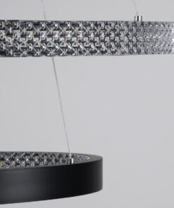 GLOBOSTAR® DIAMOND DUO 61150 Μοντέρνο Κρεμαστό Φωτιστικό Οροφής LED 75W 8743lm 360° AC 220-240V IP20 Ρυθμιζόμενο Λευκό CCT με Χειριστήριο από 2700K έως 6000K Dimmable - Lumileds SMD Chip - Μαυρό Ματ - Μ60 x Π60 x Υ40cm - 3 Χρόνια Εγγύηση 21 61150 7