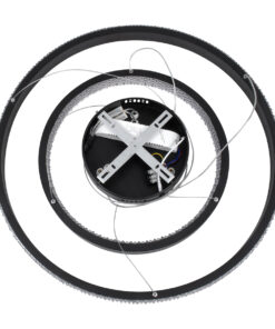 GLOBOSTAR® DIAMOND DUO 61150 Μοντέρνο Κρεμαστό Φωτιστικό Οροφής LED 75W 8743lm 360° AC 220-240V IP20 Ρυθμιζόμενο Λευκό CCT με Χειριστήριο από 2700K έως 6000K Dimmable - Lumileds SMD Chip - Μαυρό Ματ - Μ60 x Π60 x Υ40cm - 3 Χρόνια Εγγύηση 23 61150 9