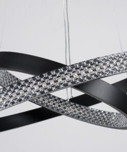 GLOBOSTAR® DIAMOND DUO 61150-DECO Μοντέρνο Κρεμαστό Φωτιστικό Οροφής LED 75W 8743lm 360° AC 220-240V IP20 Ρυθμιζόμενο Λευκό CCT με Χειριστήριο από 2700K έως 6000K Dimmable - Lumileds SMD Chip - Μαύρο - Μ60 x Π60 x Υ40cm - 3 Χρόνια Εγγύηση 18 61150 deco 3