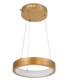 GLOBOSTAR® NEMESIS 61154 Μοντέρνο Κρεμαστό Φωτιστικό Οροφής LED 20W 2356lm 360° AC 220-240V IP20 Ρυθμιζόμενο Λευκό CCT με Χειριστήριο από 2700K έως 6000K Dimmable - Lumileds SMD Chip - Χρυσό Βούρτσας - Μ25 x Π25 x Υ4cm - 3 Χρόνια Εγγύηση 14 61154 2