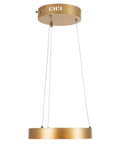 GLOBOSTAR® NEMESIS 61154 Μοντέρνο Κρεμαστό Φωτιστικό Οροφής LED 20W 2356lm 360° AC 220-240V IP20 Ρυθμιζόμενο Λευκό CCT με Χειριστήριο από 2700K έως 6000K Dimmable - Lumileds SMD Chip - Χρυσό Βούρτσας - Μ25 x Π25 x Υ4cm - 3 Χρόνια Εγγύηση 15 61154 3