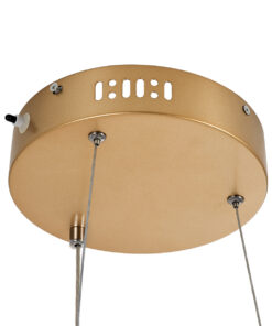 GLOBOSTAR® NEMESIS 61154 Μοντέρνο Κρεμαστό Φωτιστικό Οροφής LED 20W 2356lm 360° AC 220-240V IP20 Ρυθμιζόμενο Λευκό CCT με Χειριστήριο από 2700K έως 6000K Dimmable - Lumileds SMD Chip - Χρυσό Βούρτσας - Μ25 x Π25 x Υ4cm - 3 Χρόνια Εγγύηση 18 61154 6