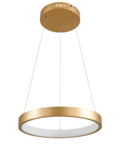 Alternative view of GLOBOSTAR® NEMESIS 61157 Μοντέρνο Κρεμαστό Φωτιστικό Οροφής LED 30W 3513lm 360° AC 220-240V IP20 Ρυθμιζόμενο Λευκό CCT με Χειριστήριο από 2700K έως 6000K Dimmable - Lumileds SMD Chip - Χρυσό Βούρτσας - Μ40 x Π40 x Υ4cm - 3 Χρόνια Εγγύηση