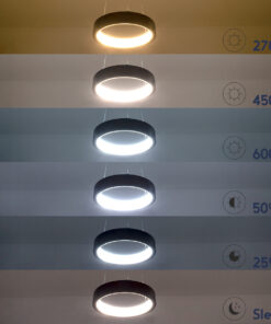 GLOBOSTAR® NEMESIS 61158 Μοντέρνο Κρεμαστό Φωτιστικό Οροφής LED 45W 5230lm 360° AC 220-240V IP20 Ρυθμιζόμενο Λευκό CCT με Χειριστήριο από 2700K έως 6000K Dimmable - Lumileds SMD Chip - Μαυρό - Μ60 x Π60 x Υ4cm - 3 Χρόνια Εγγύηση 22 61158 10