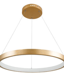 Alternative view of GLOBOSTAR® NEMESIS 61160 Μοντέρνο Κρεμαστό Φωτιστικό Οροφής LED 45W 5230lm 360° AC 220-240V IP20 Ρυθμιζόμενο Λευκό CCT με Χειριστήριο από 2700K έως 6000K Dimmable - Lumileds SMD Chip - Χρυσό Βούρτσας - Μ60 x Π60 x Υ4cm - 3 Χρόνια Εγγύηση