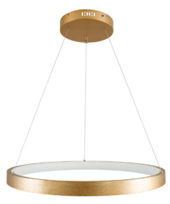 GLOBOSTAR® NEMESIS 61160 Μοντέρνο Κρεμαστό Φωτιστικό Οροφής LED 45W 5230lm 360° AC 220-240V IP20 Ρυθμιζόμενο Λευκό CCT με Χειριστήριο από 2700K έως 6000K Dimmable - Lumileds SMD Chip - Χρυσό Βούρτσας - Μ60 x Π60 x Υ4cm - 3 Χρόνια Εγγύηση 16 61160 4