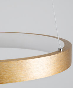 GLOBOSTAR® NEMESIS 61160 Μοντέρνο Κρεμαστό Φωτιστικό Οροφής LED 45W 5230lm 360° AC 220-240V IP20 Ρυθμιζόμενο Λευκό CCT με Χειριστήριο από 2700K έως 6000K Dimmable - Lumileds SMD Chip - Χρυσό Βούρτσας - Μ60 x Π60 x Υ4cm - 3 Χρόνια Εγγύηση 17 61160 5