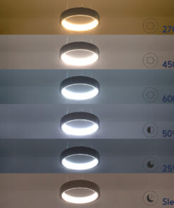 GLOBOSTAR® NEMESIS 61162 Μοντέρνο Κρεμαστό Φωτιστικό Οροφής LED 67W 7689lm 360° AC 220-240V IP20 Ρυθμιζόμενο Λευκό CCT με Χειριστήριο από 2700K έως 6000K Dimmable - Lumileds SMD Chip - Λευκό - Μ80 x Π80 x Υ4cm - 3 Χρόνια Εγγύηση 22 61162 10