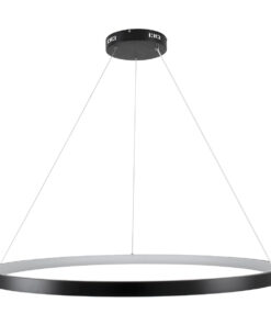 GLOBOSTAR® NEMESIS 61164 Μοντέρνο Κρεμαστό Φωτιστικό Οροφής LED 75W 8743lm 360° AC 220-240V IP20 Ρυθμιζόμενο Λευκό CCT με Χειριστήριο από 2700K έως 6000K Dimmable - Lumileds SMD Chip - Μαύρο - Μ100 x Π100 x Υ4cm - 3 Χρόνια Εγγύηση 16 61164 4