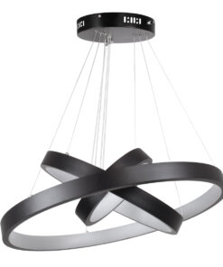 GLOBOSTAR® NEMESIS TRIO 61167 Μοντέρνο Κρεμαστό Φωτιστικό Οροφής LED 100W 12123lm 360° AC 220-240V IP20 Ρυθμιζόμενο Λευκό CCT με Χειριστήριο από 2700K έως 6000K Dimmable - Lumileds SMD Chip - Μαύρο Ματ - Μ60 x Π60 x Υ60cm - 3 Χρόνια Εγγύηση 20 61167 5