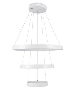 GLOBOSTAR® NEMESIS TRIO 61168 Μοντέρνο Κρεμαστό Φωτιστικό Οροφής LED 100W 12123lm 360° AC 220-240V IP20 Ρυθμιζόμενο Λευκό CCT με Χειριστήριο από 2700K έως 6000K Dimmable - Lumileds SMD Chip - Λευκό - Μ60 x Π60 x Υ90cm - 3 Χρόνια Εγγύηση 18 61168 3