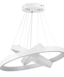 GLOBOSTAR® NEMESIS TRIO 61168 Μοντέρνο Κρεμαστό Φωτιστικό Οροφής LED 100W 12123lm 360° AC 220-240V IP20 Ρυθμιζόμενο Λευκό CCT με Χειριστήριο από 2700K έως 6000K Dimmable - Lumileds SMD Chip - Λευκό - Μ60 x Π60 x Υ90cm - 3 Χρόνια Εγγύηση 20 61168 5