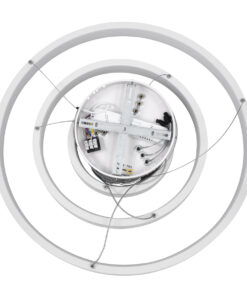 GLOBOSTAR® NEMESIS TRIO 61168 Μοντέρνο Κρεμαστό Φωτιστικό Οροφής LED 100W 12123lm 360° AC 220-240V IP20 Ρυθμιζόμενο Λευκό CCT με Χειριστήριο από 2700K έως 6000K Dimmable - Lumileds SMD Chip - Λευκό - Μ60 x Π60 x Υ90cm - 3 Χρόνια Εγγύηση 24 61168 9