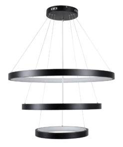 GLOBOSTAR® NEMESIS TRIO 61170-DECO Μοντέρνο Κρεμαστό Φωτιστικό Οροφής LED 120W 14723lm 360° AC 220-240V IP20 Ρυθμιζόμενο Λευκό CCT με Χειριστήριο από 2700K έως 6000K Dimmable - Lumileds SMD Chip - Μαύρο - Μ80 x Π80 x Υ90cm - 3 Χρόνια Εγγύηση 21 61170 deco 5