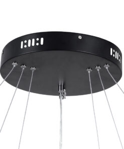 GLOBOSTAR® NEMESIS TRIO 61170-DECO Μοντέρνο Κρεμαστό Φωτιστικό Οροφής LED 120W 14723lm 360° AC 220-240V IP20 Ρυθμιζόμενο Λευκό CCT με Χειριστήριο από 2700K έως 6000K Dimmable - Lumileds SMD Chip - Μαύρο - Μ80 x Π80 x Υ90cm - 3 Χρόνια Εγγύηση 24 61170 deco 8