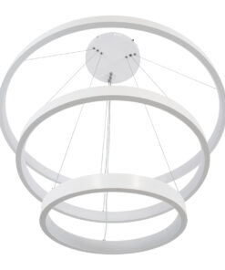 GLOBOSTAR® NEMESIS TRIO 61171 Μοντέρνο Κρεμαστό Φωτιστικό Οροφής LED 120W 14723lm 360° AC 220-240V IP20 Ρυθμιζόμενο Λευκό CCT με Χειριστήριο από 2700K έως 6000K Dimmable - Lumileds SMD Chip - Λευκό - Μ80 x Π80 x Υ90cm - 3 Χρόνια Εγγύηση 18 61171 4