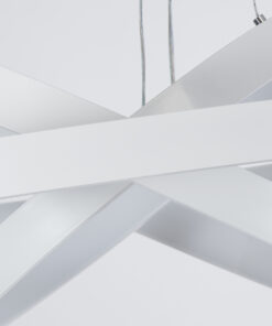 GLOBOSTAR® NEMESIS TRIO 61171 Μοντέρνο Κρεμαστό Φωτιστικό Οροφής LED 120W 14723lm 360° AC 220-240V IP20 Ρυθμιζόμενο Λευκό CCT με Χειριστήριο από 2700K έως 6000K Dimmable - Lumileds SMD Chip - Λευκό - Μ80 x Π80 x Υ90cm - 3 Χρόνια Εγγύηση 20 61171 6