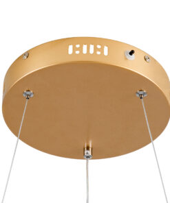 GLOBOSTAR® VENOM 61175 Μοντέρνο Κρεμαστό Φωτιστικό Οροφής LED 30W 3513lm 120° AC 220-240V IP20 Ρυθμιζόμενο Λευκό CCT με Χειριστήριο από 2700K έως 6000K Dimmable - Lumileds SMD Chip - Χρυσό Βούρτσας - Μ40 x Π40 x Υ6.5cm - 3 Χρόνια Εγγύηση 18 61175 6