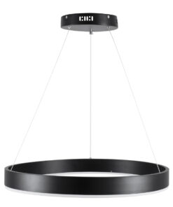 GLOBOSTAR® VENOM 61176 Μοντέρνο Κρεμαστό Φωτιστικό Οροφής LED 45W 5269lm 120° AC 220-240V IP20 Ρυθμιζόμενο Λευκό CCT με Χειριστήριο από 2700K έως 6000K Dimmable - Lumileds SMD Chip - Μαύρο - Μ60 x Π60 x Υ6.5cm - 3 Χρόνια Εγγύηση 16 61176 4