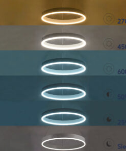 GLOBOSTAR® VENOM 61180 Μοντέρνο Κρεμαστό Φωτιστικό Οροφής LED 67W 7863lm 120° AC 220-240V IP20 Ρυθμιζόμενο Λευκό CCT με Χειριστήριο από 2700K έως 6000K Dimmable - Lumileds SMD Chip - Λευκό Ματ - Μ80 x Π80 x Υ6.5cm - 3 Χρόνια Εγγύηση 22 61180 10