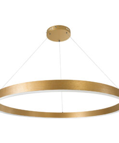 Alternative view of GLOBOSTAR® VENOM 61184 Μοντέρνο Κρεμαστό Φωτιστικό Οροφής LED 75W 8818lm 120° AC 220-240V IP20 Ρυθμιζόμενο Λευκό CCT με Χειριστήριο από 2700K έως 6000K Dimmable - Lumileds SMD Chip - Χρυσό Βούρτσας - Μ100 x Π100 x Υ6.5cm - 3 Χρόνια Εγγύηση